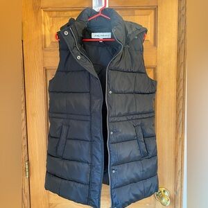 Black Puffer Vest with Hood